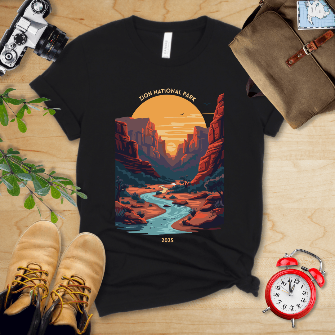 AnywherePOD T-Shirt Black / S Zion National Park Shirt + Personalization