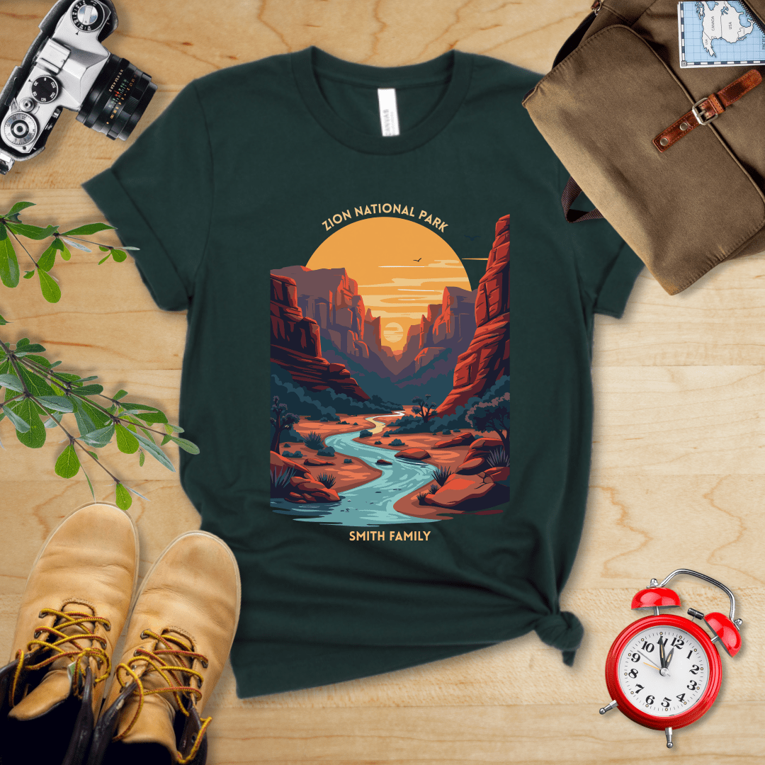 AnywherePOD T-Shirt Forest / S Zion National Park Shirt + Personalization