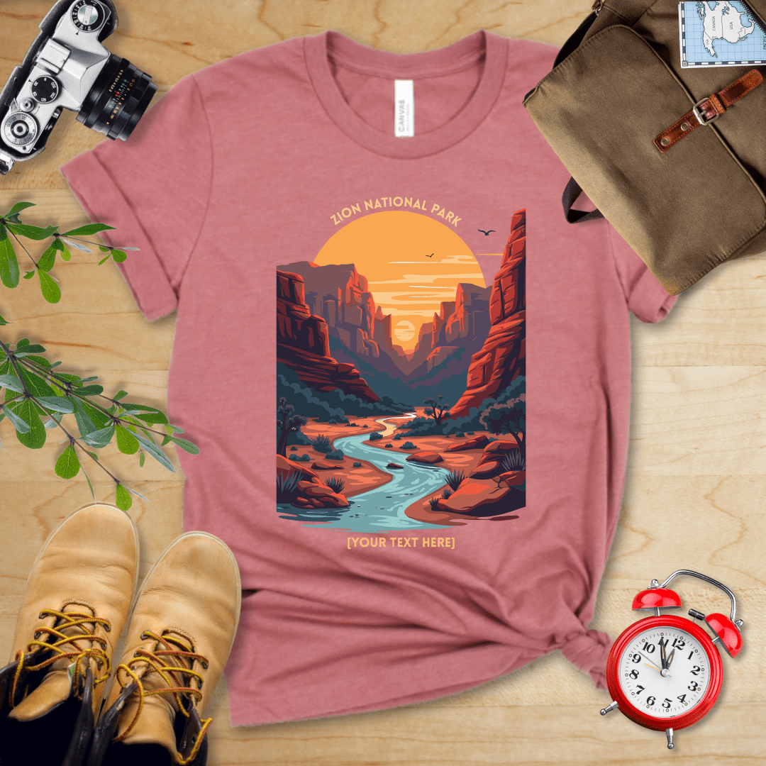 AnywherePOD T-Shirt Heather Mauve / S Zion National Park Shirt + Personalization