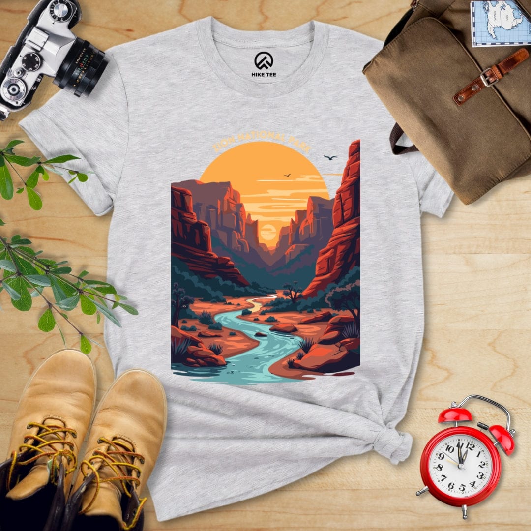 Hike Tee T-Shirt Athletic Heather / S Zion National Park Shirt