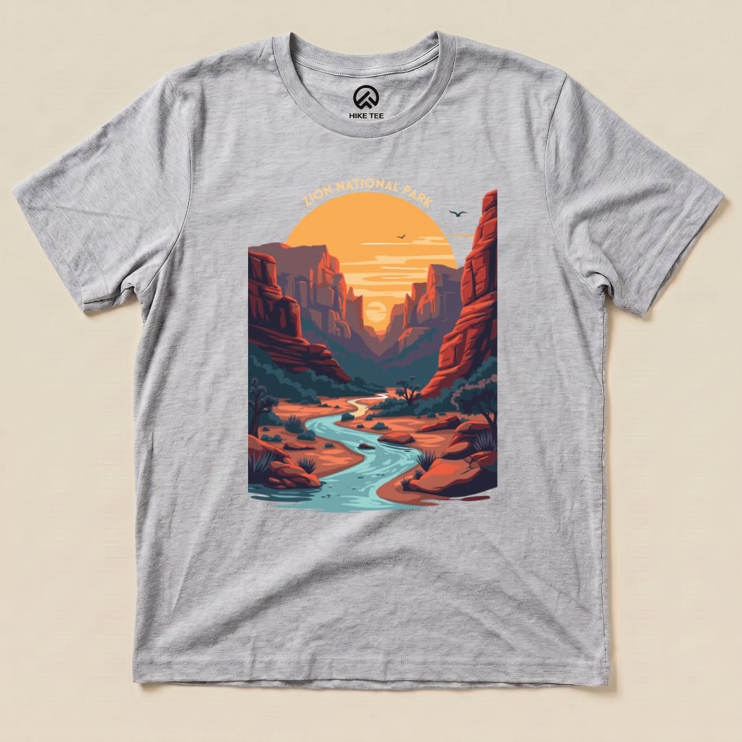 Hike Tee T-Shirt Athletic Heather / S Zion National Park Shirt