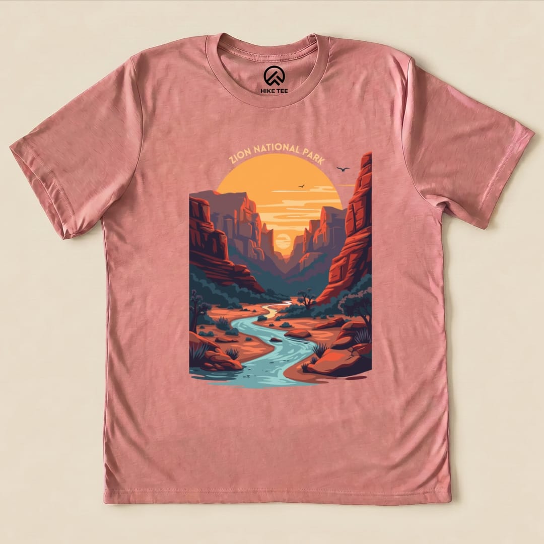 Hike Tee T-Shirt Heather Mauve / S Zion National Park Shirt