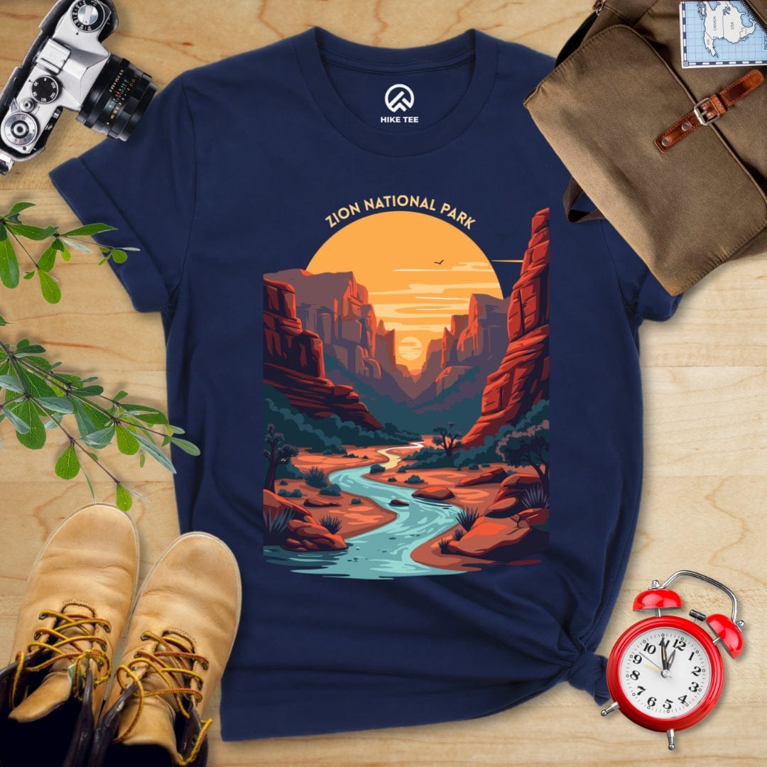 Hike Tee T-Shirt Navy / S Zion National Park Shirt