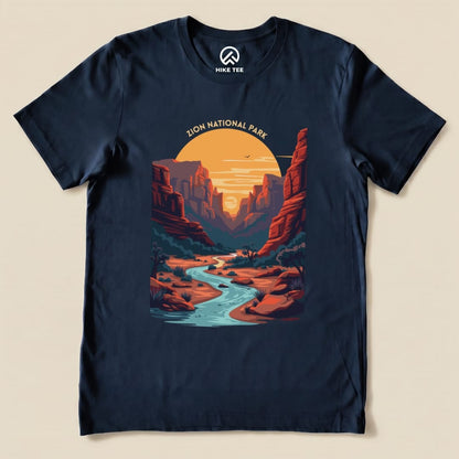 Hike Tee T-Shirt Navy / S Zion National Park Shirt