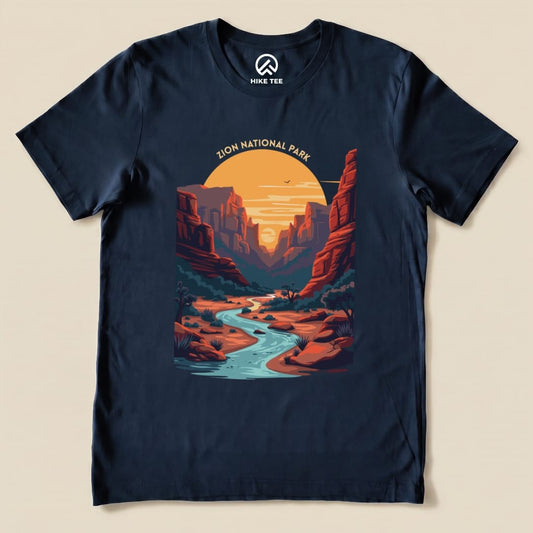 Hike Tee T-Shirt Navy / S Zion National Park Shirt